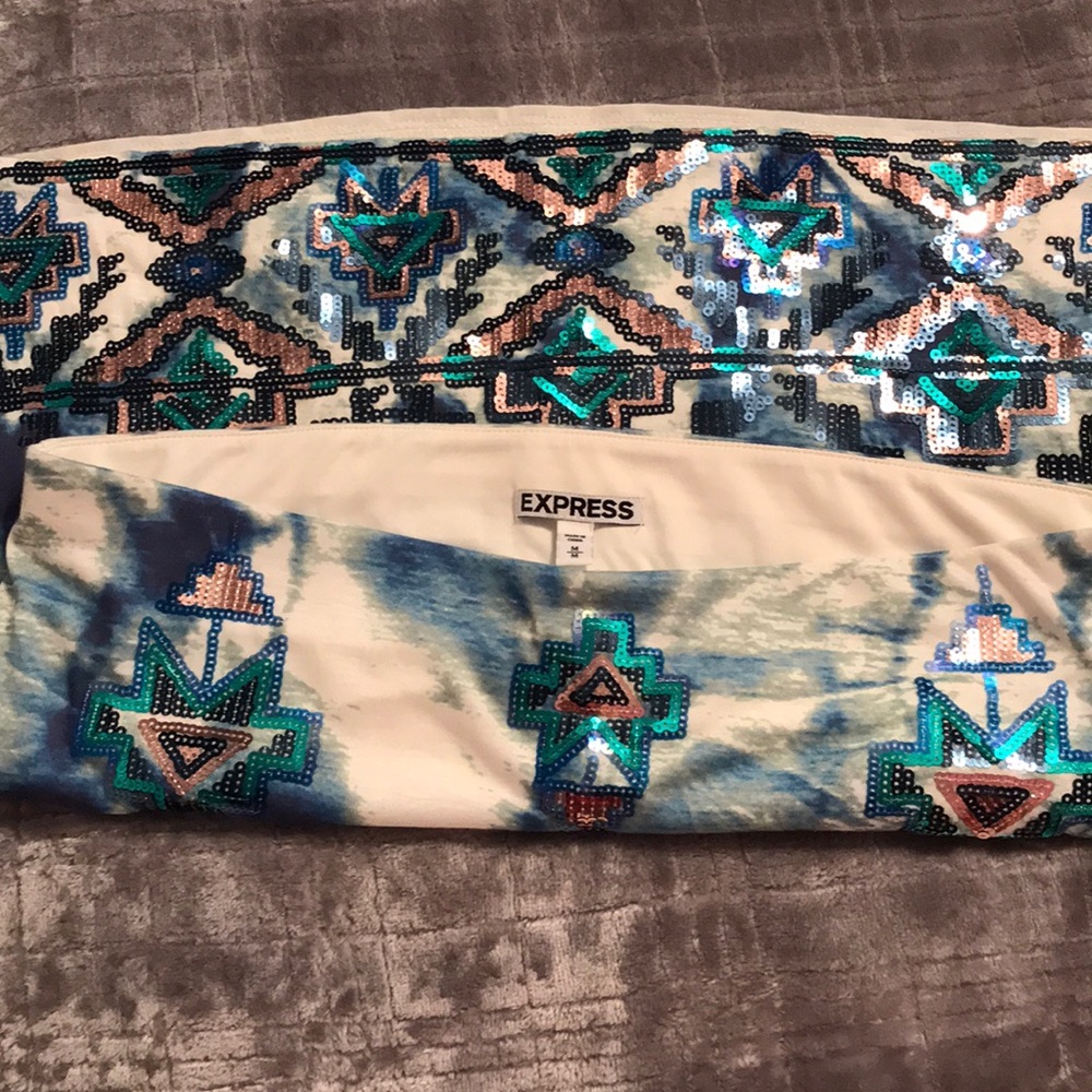 Express sequin tribal mini skirt - Picture 3 of 3
